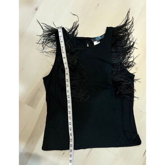 Anthropologie NWT Luxurious Whimsical Bold Fun Glam Retro Chic Feathered Top - Picture 8 of 8